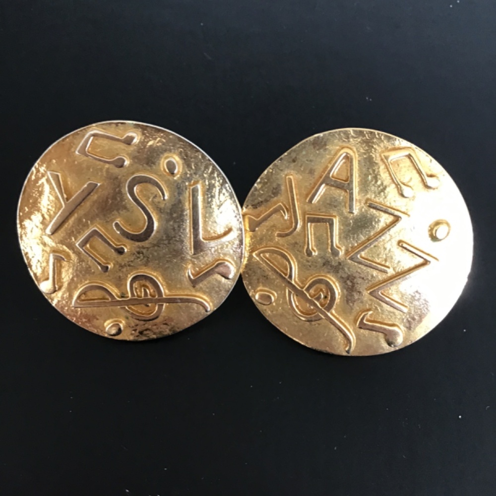 Yves Saint Laurent YSL/JAZZ  90’s vintage gold tone clip on earrings - Picture 8 of 8
